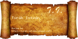 Turák István névjegykártya